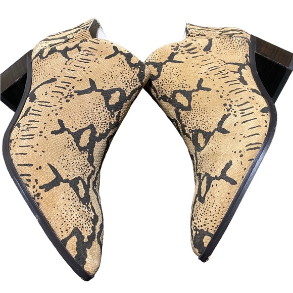 Revel Block Heel Snake Print Leather Booties - Picture 10 of 13